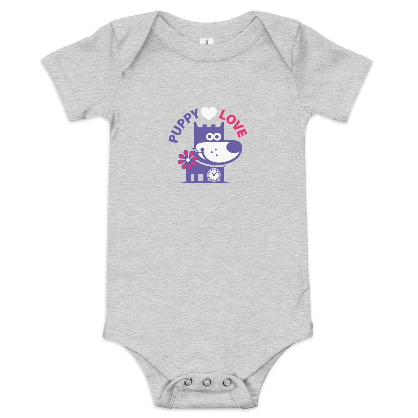 Puppy Love II . Baby Short Sleeve One Piece