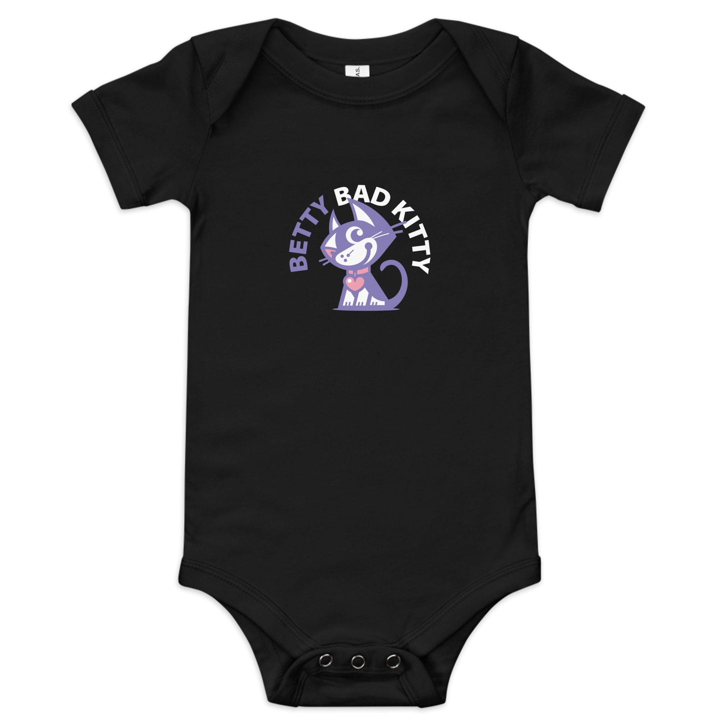 Betty Bad Kitty II . Baby Short Sleeve One Piece