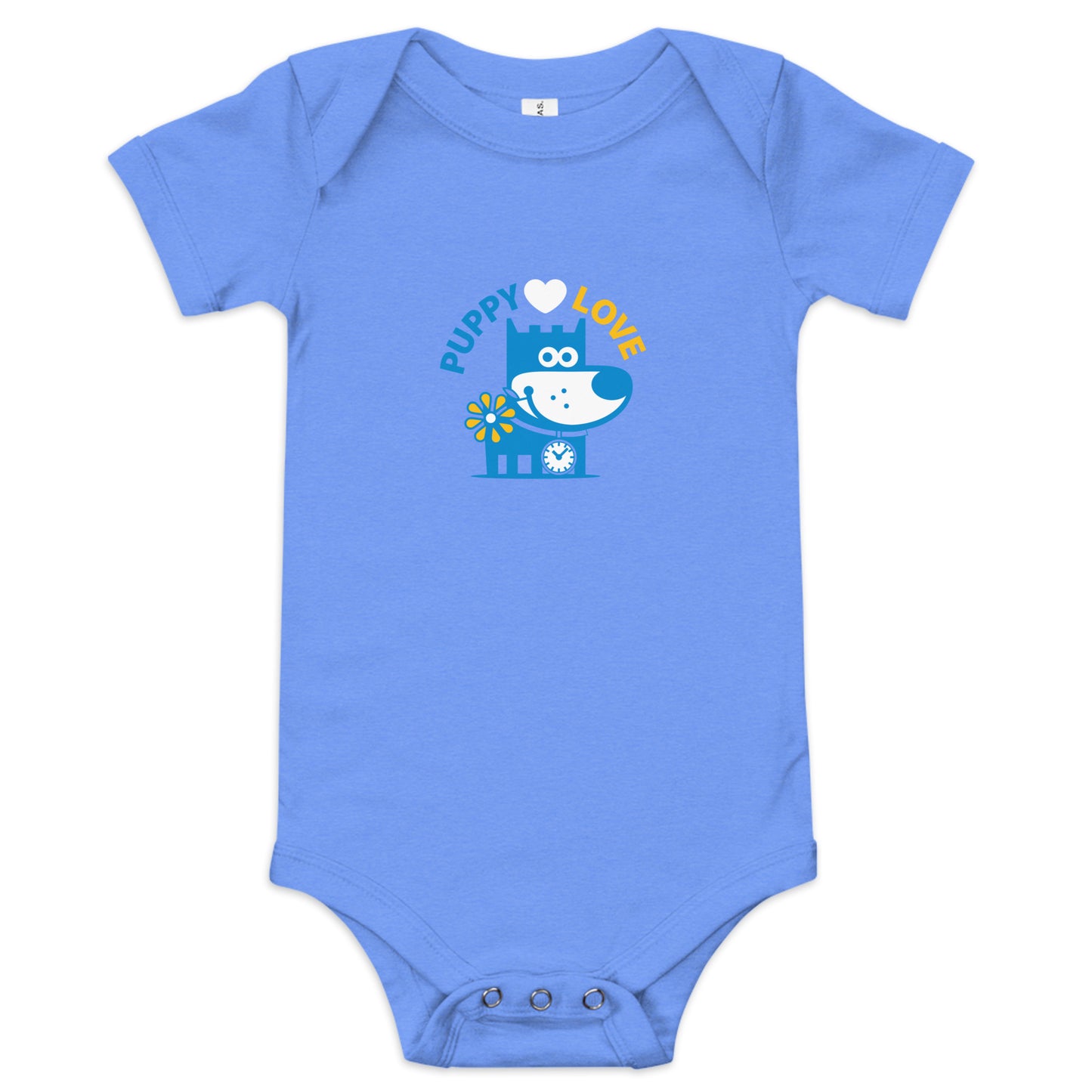 Puppy Love I . Baby Short Sleeve One Piece