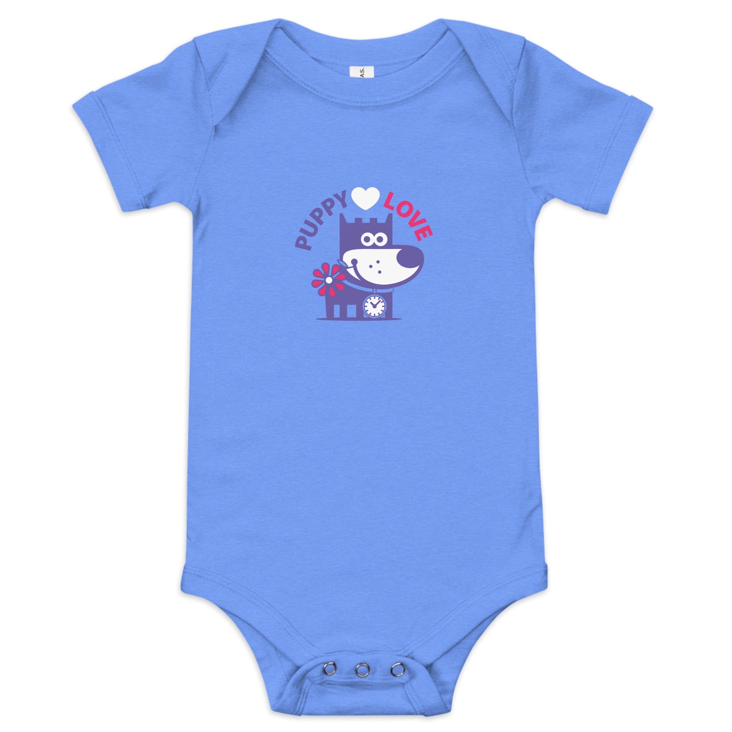 Puppy Love II . Baby Short Sleeve One Piece