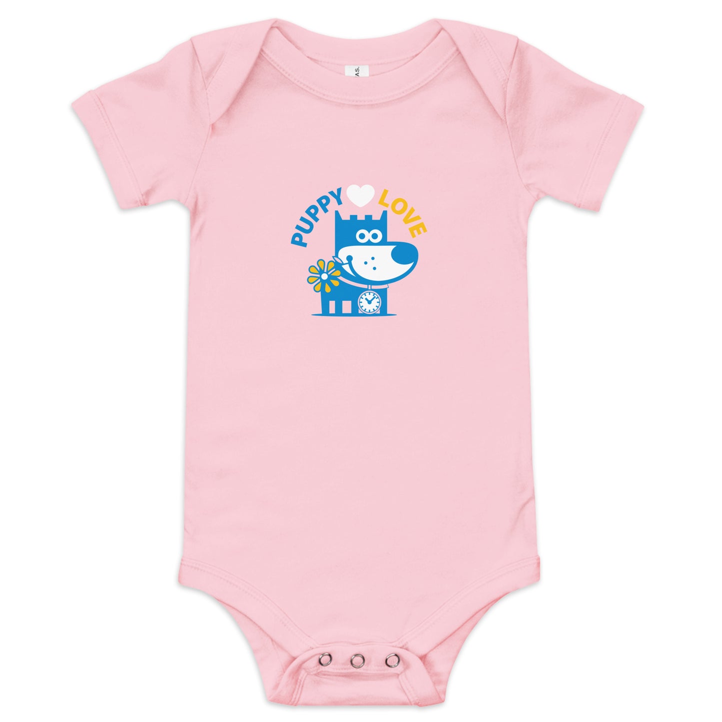 Puppy Love I . Baby Short Sleeve One Piece