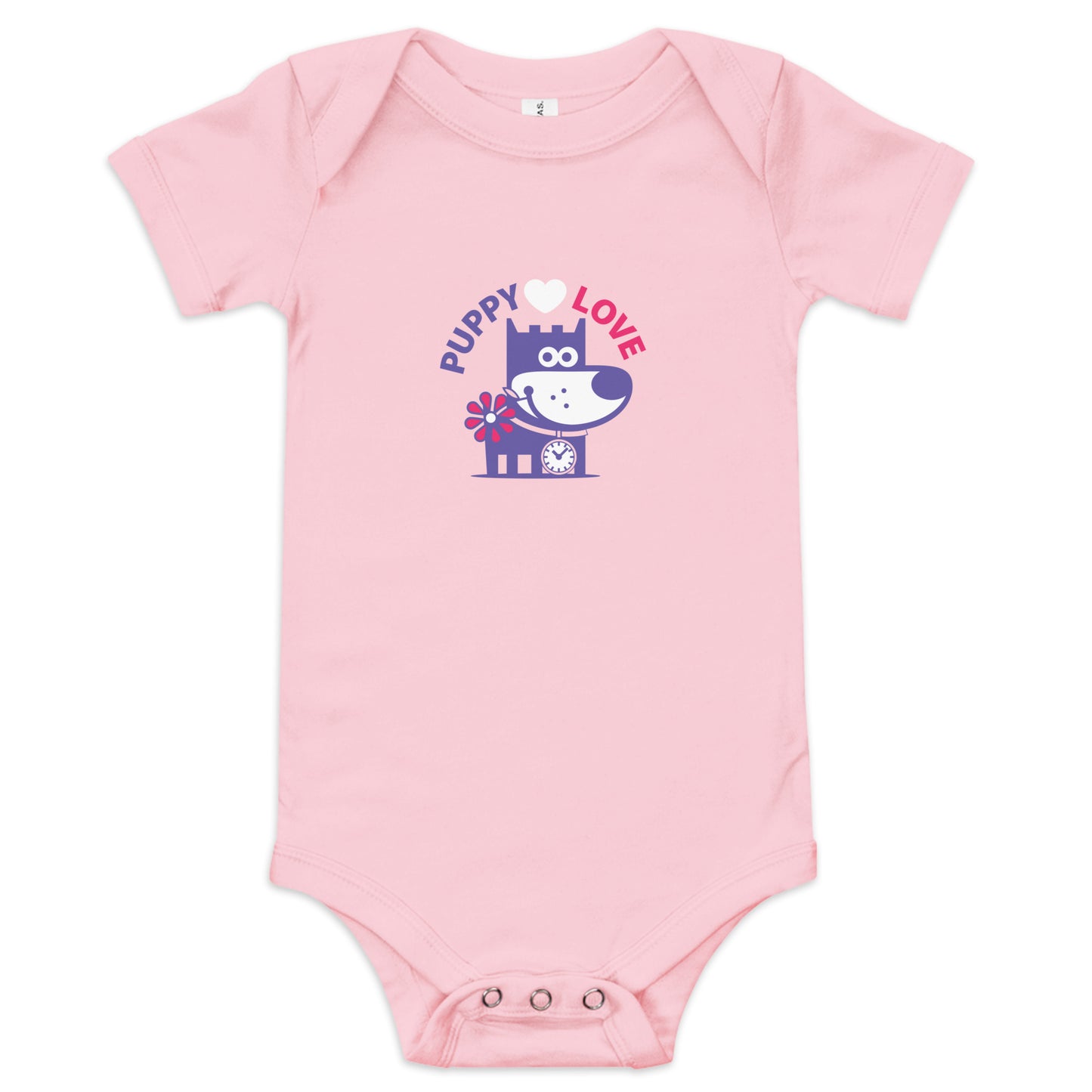 Puppy Love II . Baby Short Sleeve One Piece