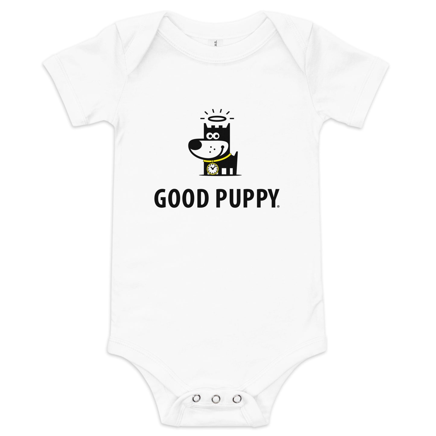 Logo Black . Baby Short Sleeve One Piece