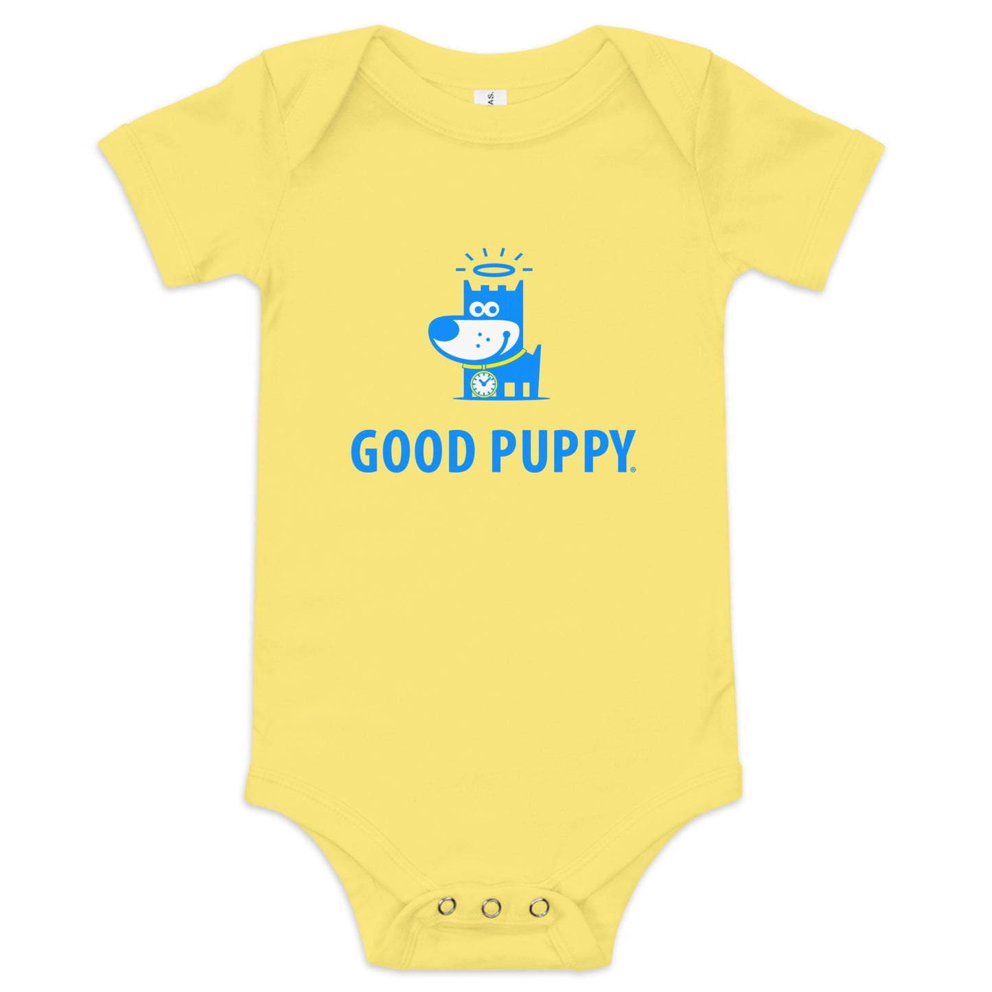 Logo Blue . Baby Short Sleeve One Piece