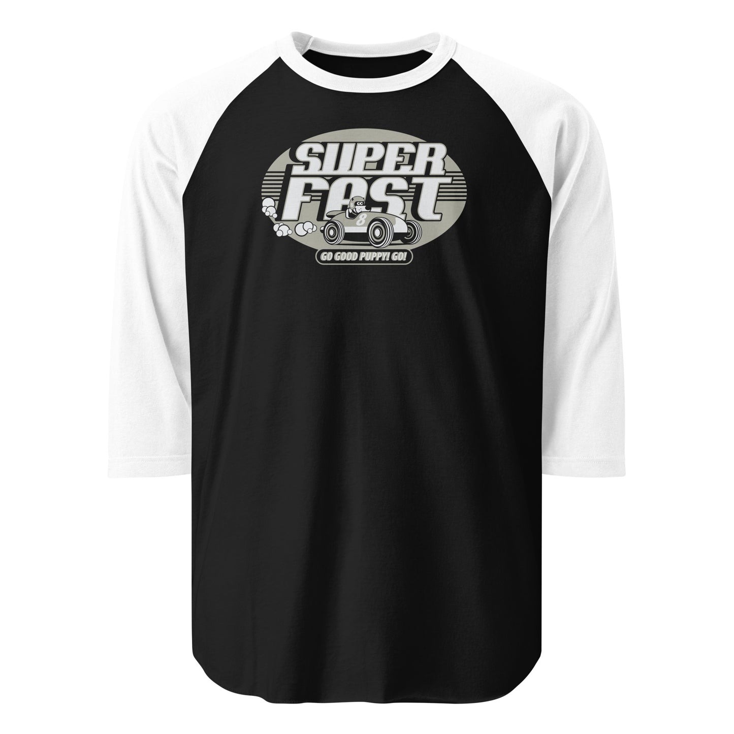 Super Fast . Gray . 3/4 Sleeve Raglan Shirt