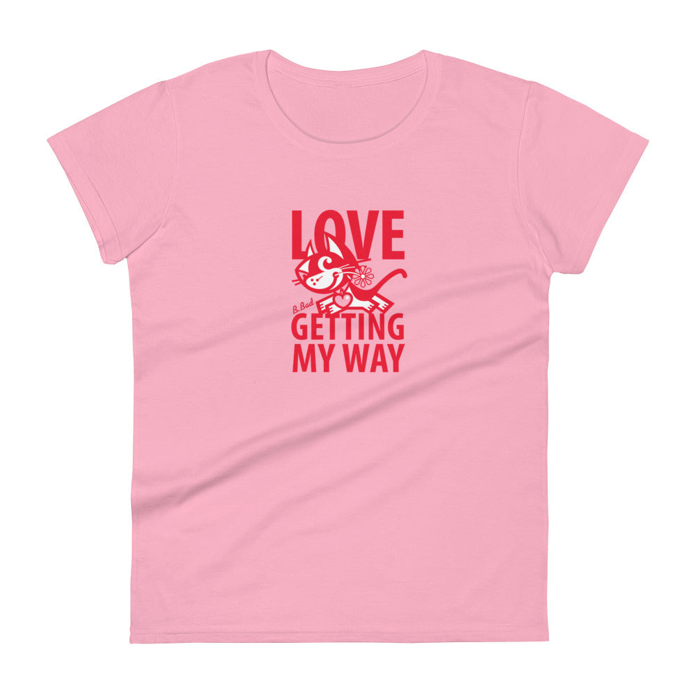 Betty Bad Kitty . Love I . Women's Short Sleeve T-Shirt