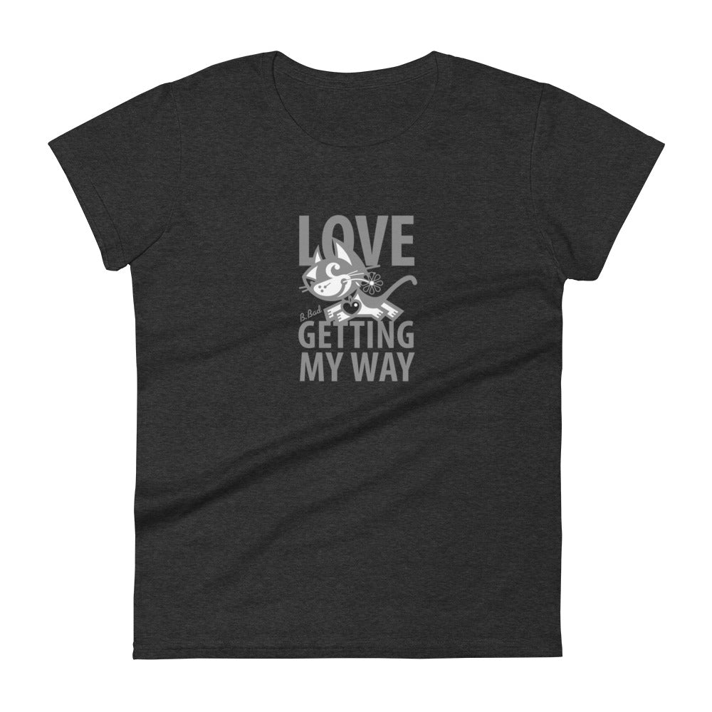 Betty Bad Kitty . Love V . Women's Short Sleeve T-Shirt