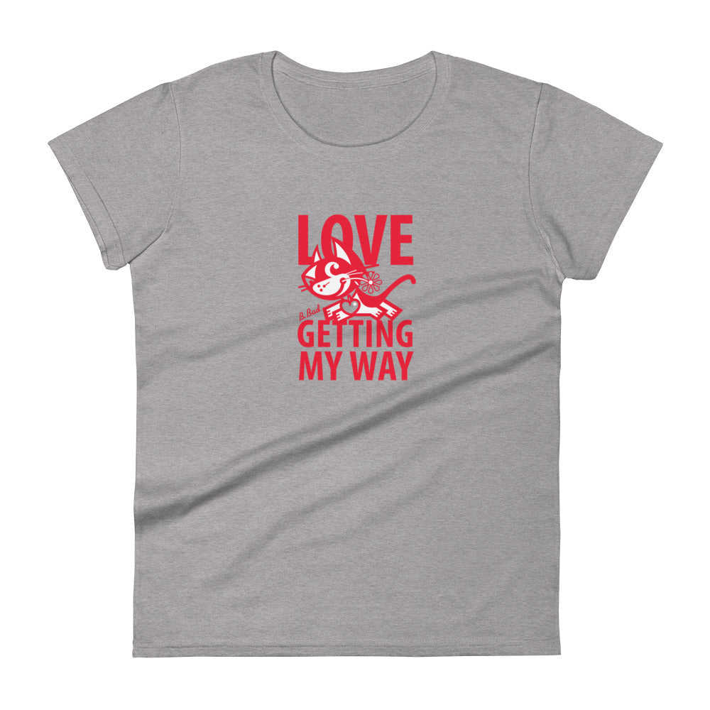 Betty Bad Kitty . Love I . Women's Short Sleeve T-Shirt