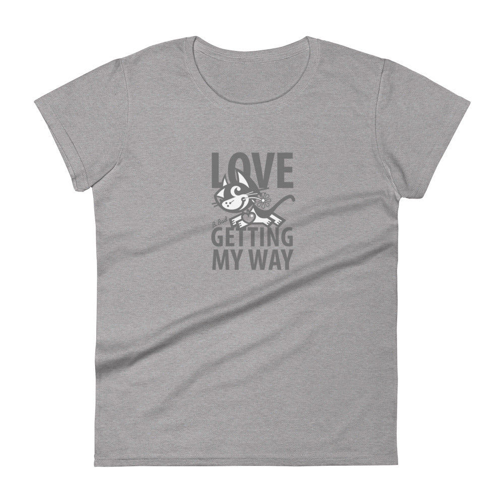 Betty Bad Kitty . Love V . Women's Short Sleeve T-Shirt