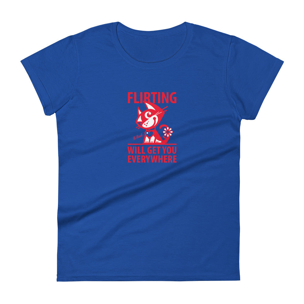 Betty Bad Kitty . Flirting I . Women's Short Sleeve T-Shirt