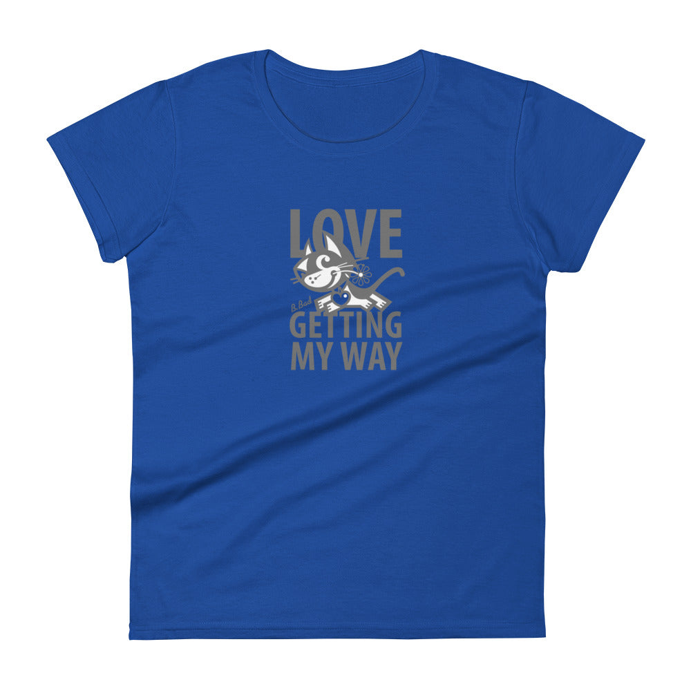 Betty Bad Kitty . Love V . Women's Short Sleeve T-Shirt