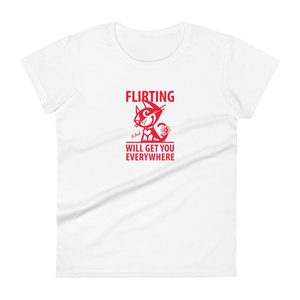Betty Bad Kitty . Flirting I . Women's Short Sleeve T-Shirt