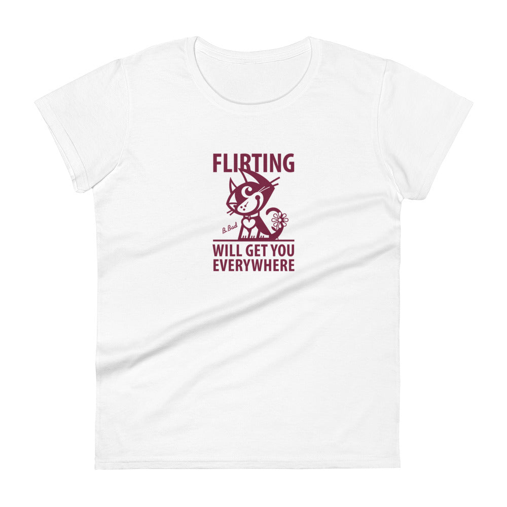 Betty Bad Kitty . Flirting II . Women's Short Sleeve T-Shirt