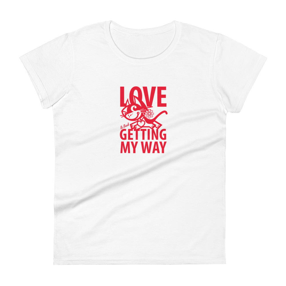 Betty Bad Kitty . Love I . Women's Short Sleeve T-Shirt