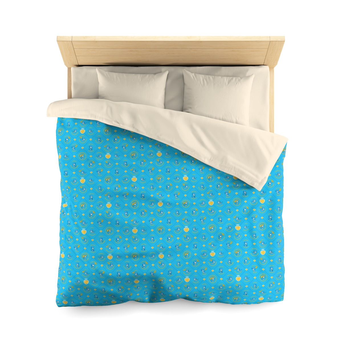 Betty Bad Kitty Pattern Blue Children's Duvet Cover