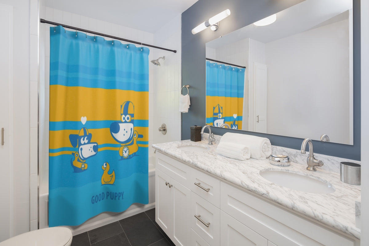 Bath Puppy I . Shower Curtain
