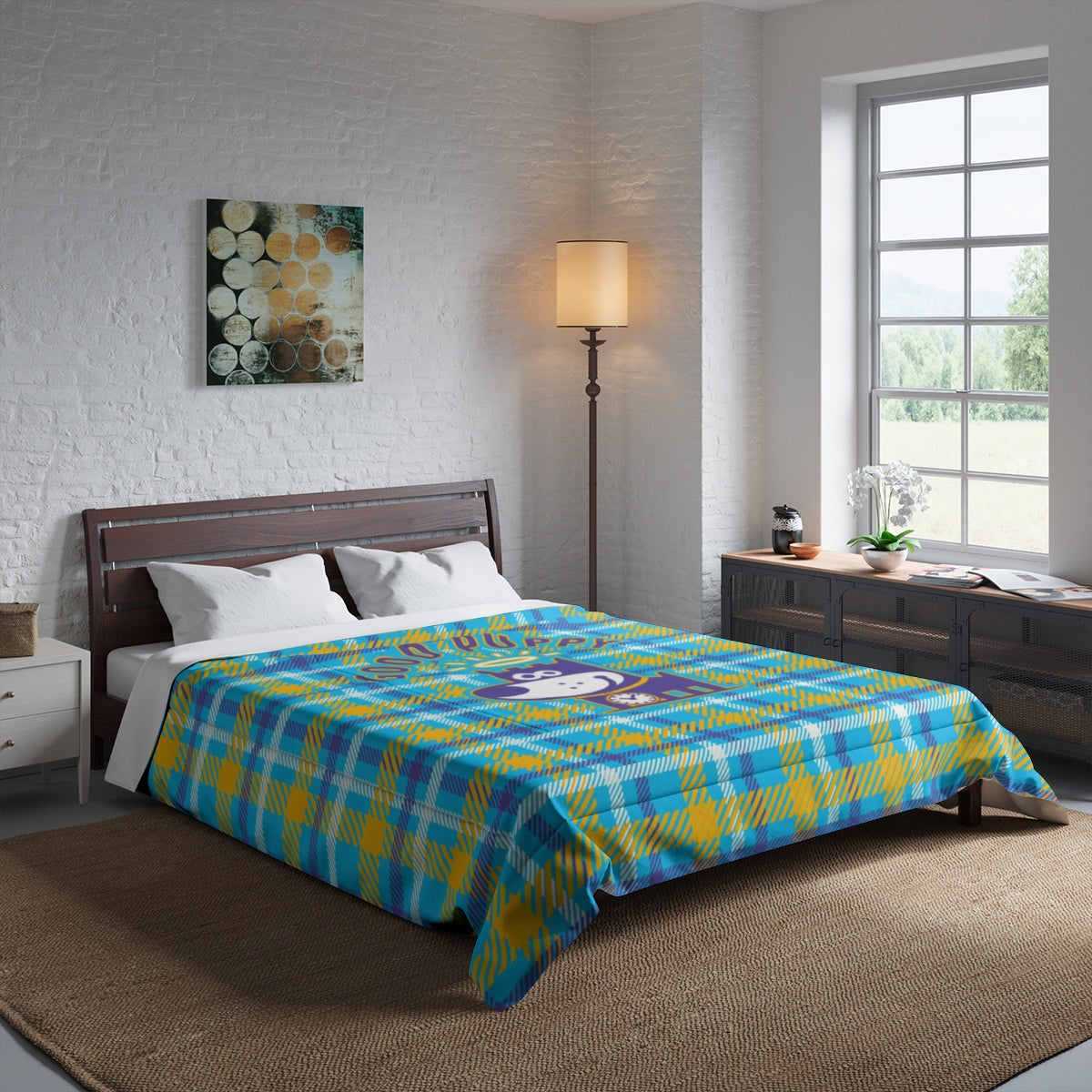 Good Puppy Plaid II Orange . Comforter