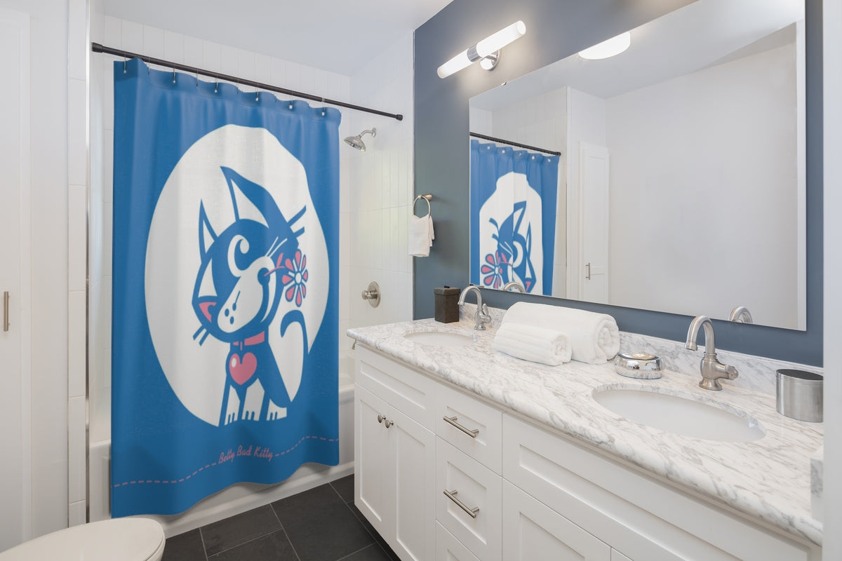 Betty Bad Kitty MoonFlower I . Shower Curtain