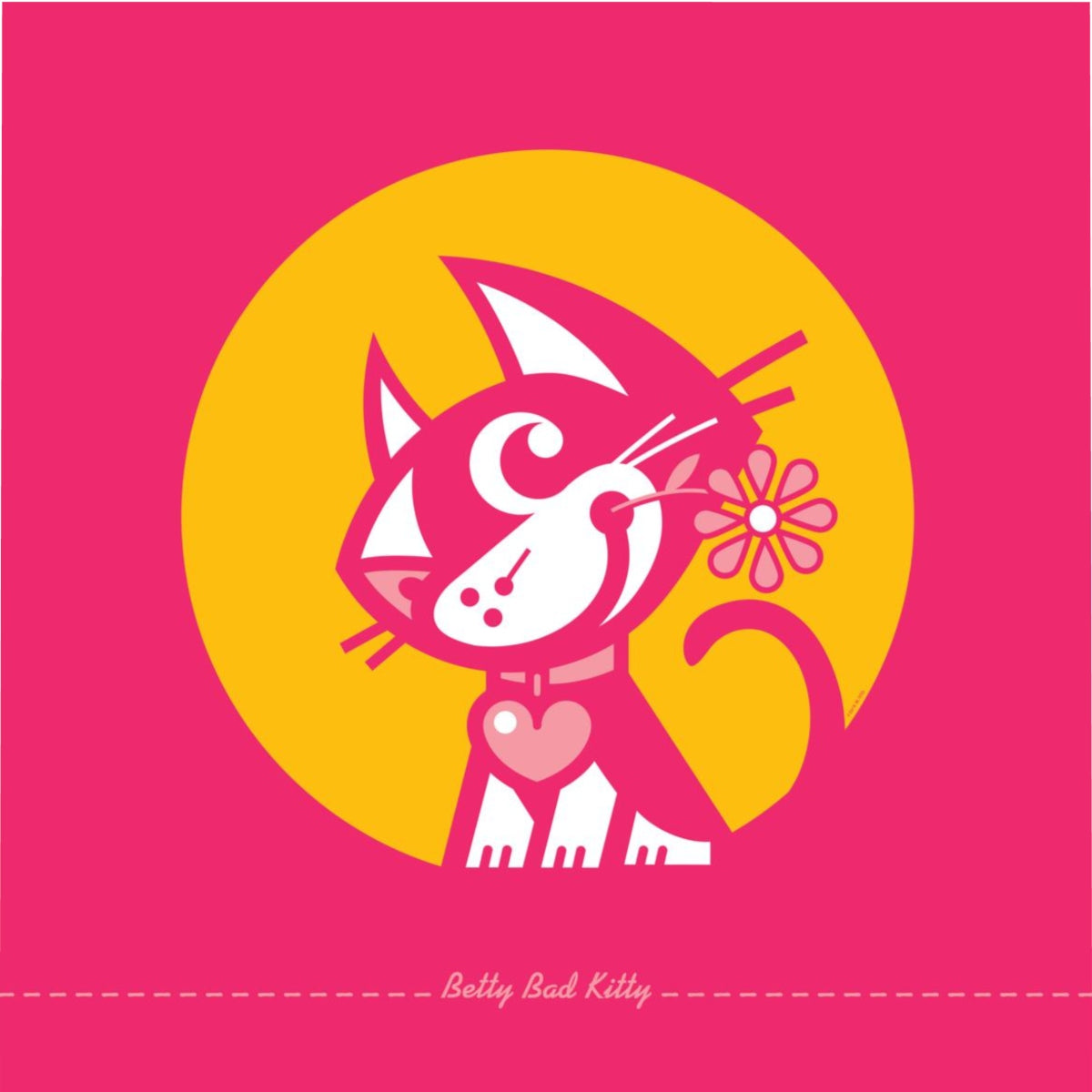 Betty Bad Kitty . Moon Flower III . Duvet Cover . Queen