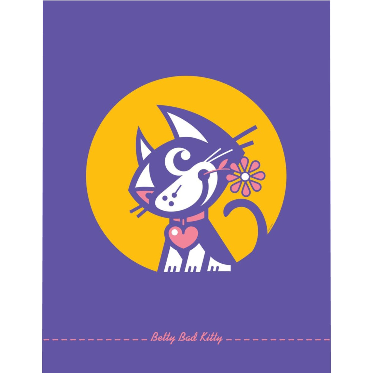 Betty Bad Kitty . Moon Flower IV . Duvet Cover . Twin