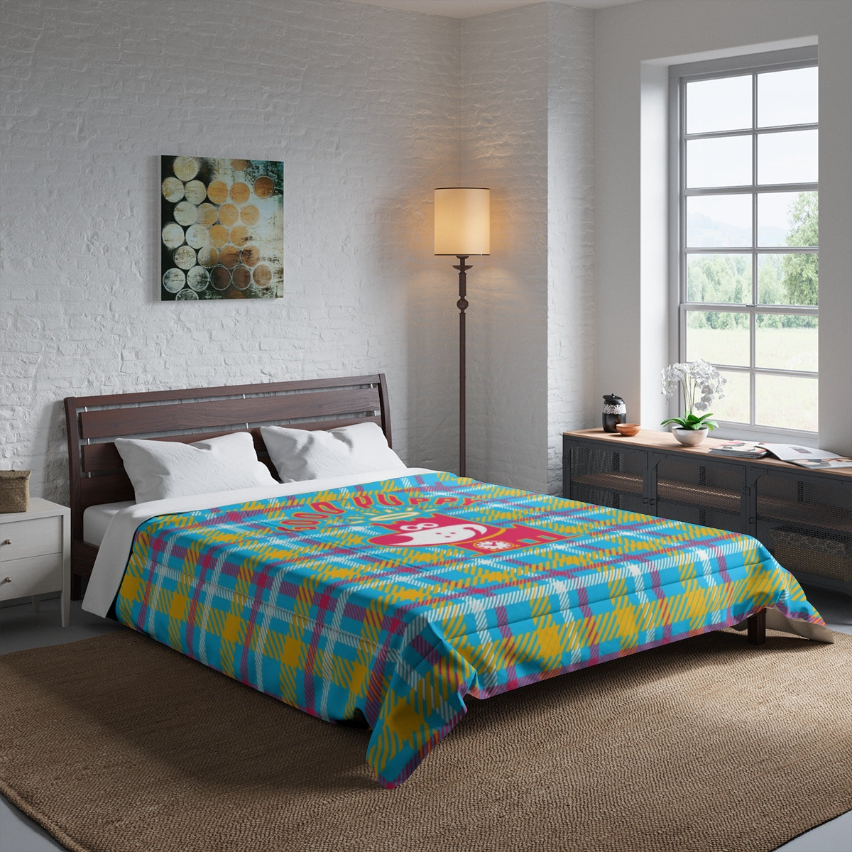 Good Puppy Plaid III Orange . Comforter
