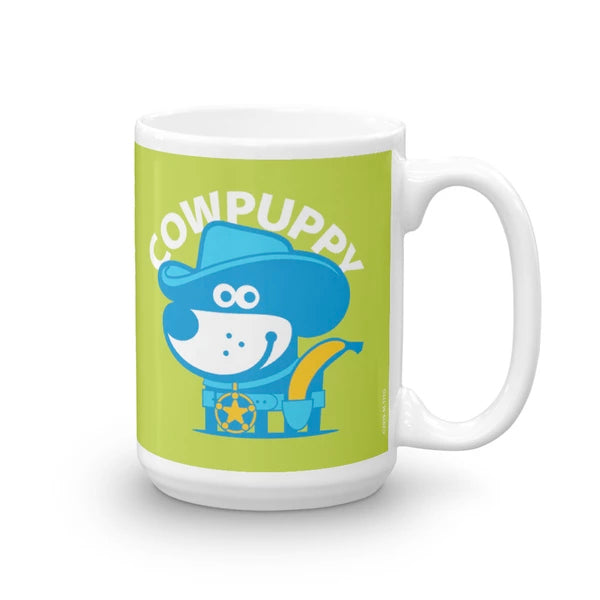 Good Puppy Children's Character Ceramic Mug Blue Green