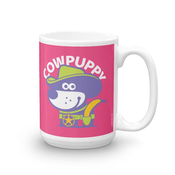 Good Puppy Children's Character Ceramic Mug Purple Green Hot Pink