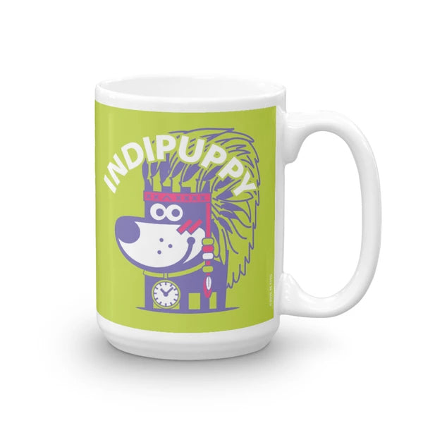 Good Puppy Children's Character Ceramic Mug Purple Green Hot Pink