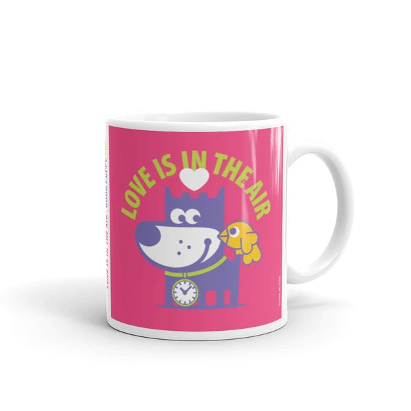 Love Is In The Air - Good Puppy Children's Character Ceramic Mug Purple Green