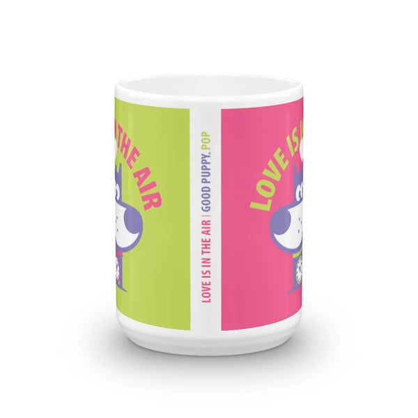 Love Is In The Air - Good Puppy Children's Character Ceramic Mug Purple Green