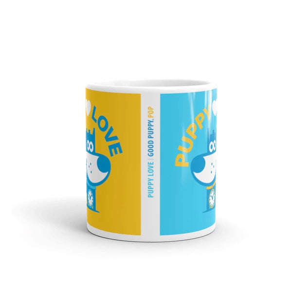 Puppy Love Good Puppy Children's Character Ceramic Mug Blue Yellow Purple