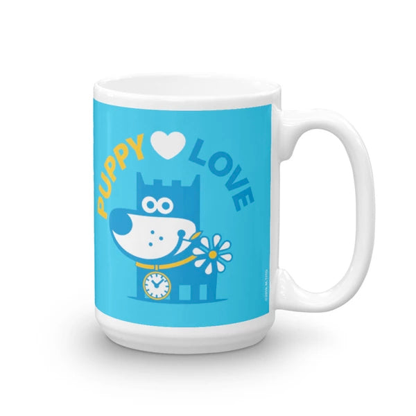 Puppy Love Good Puppy Children's Character Ceramic Mug Blue Yellow Purple