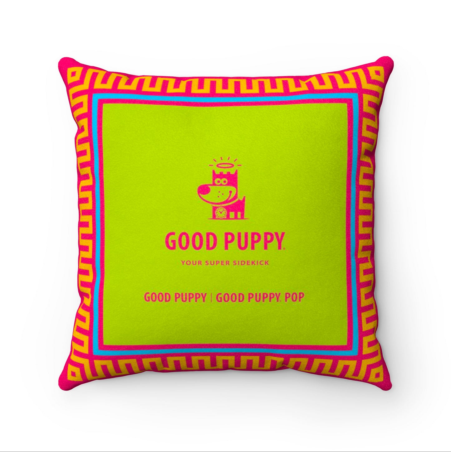 Good Puppy Faux Suede Square Pillow Accent For Children's Bedroomo
