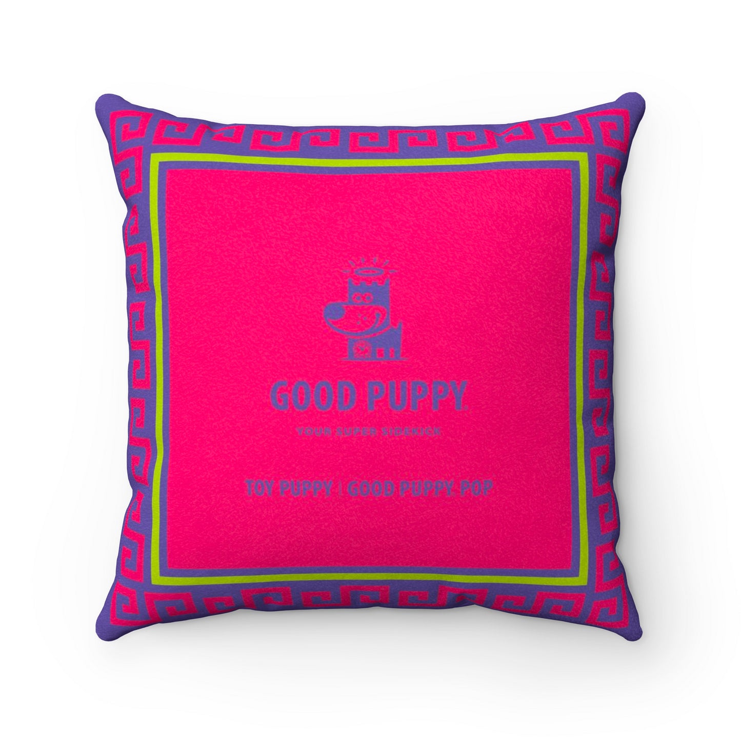 Toy Puppy Good Puppy Faux Suede Square Pillow Accent For Children's Bedroom Decor