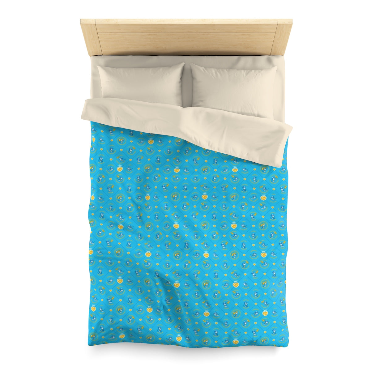 Betty Bad Kitty Pattern Blue Children's Duvet Cover
