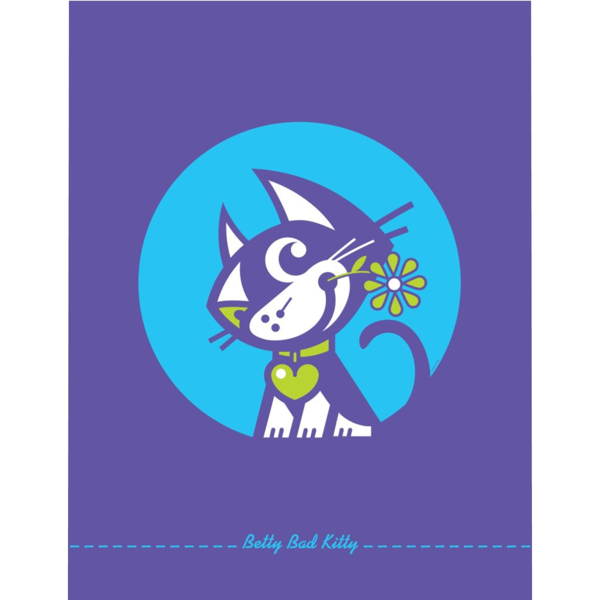Betty Bad Kitty . Moon Flower II . Duvet Cover . Twin