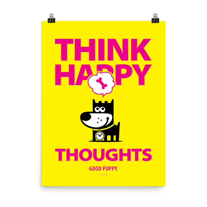 Positive Subliminals . Poster . Think Happy Thoughts