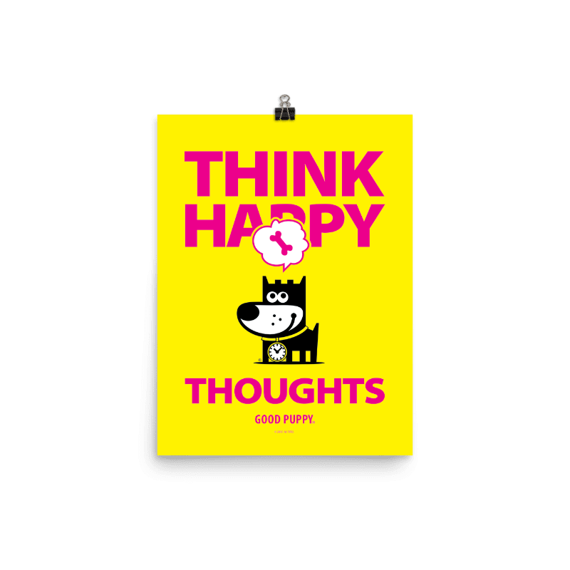 Positive Subliminals . Poster . Think Happy Thoughts