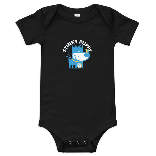 Stinky Puppy I . Baby Short Sleeve One Piece