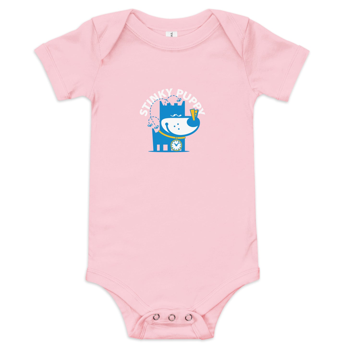 Stinky Puppy I . Baby Short Sleeve One Piece