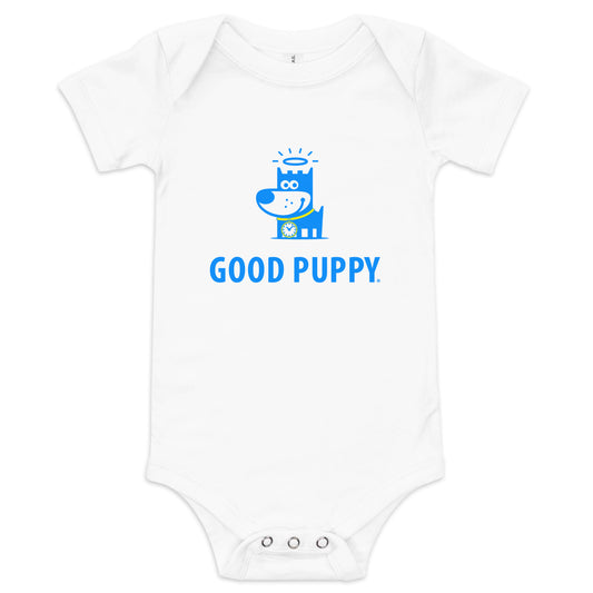Logo Blue . Baby Short Sleeve One Piece