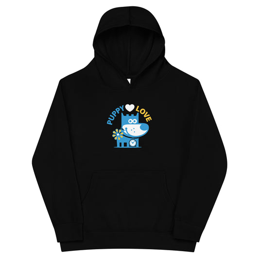 Puppy Love I . Kids Fleece Hoodie