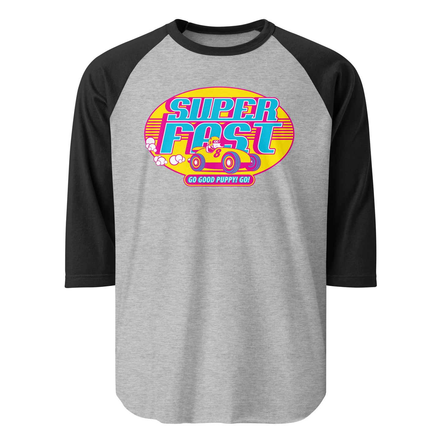 Super Fast . Color . 3/4 Sleeve Raglan Shirt