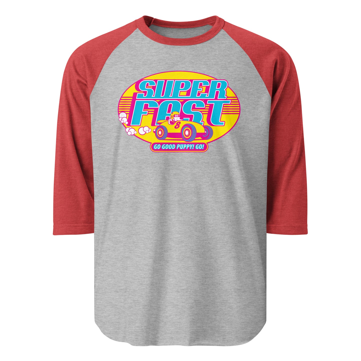 Super Fast . Color . 3/4 Sleeve Raglan Shirt