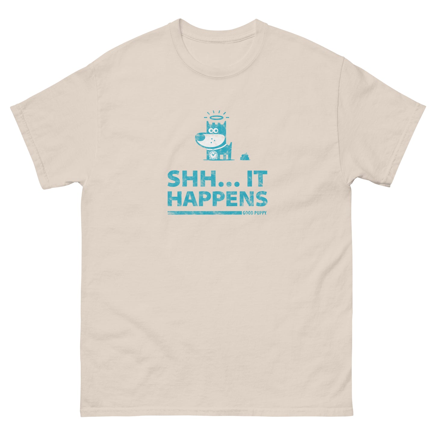 Shh...It Happens . Light Blue . Unisex Classic Tee