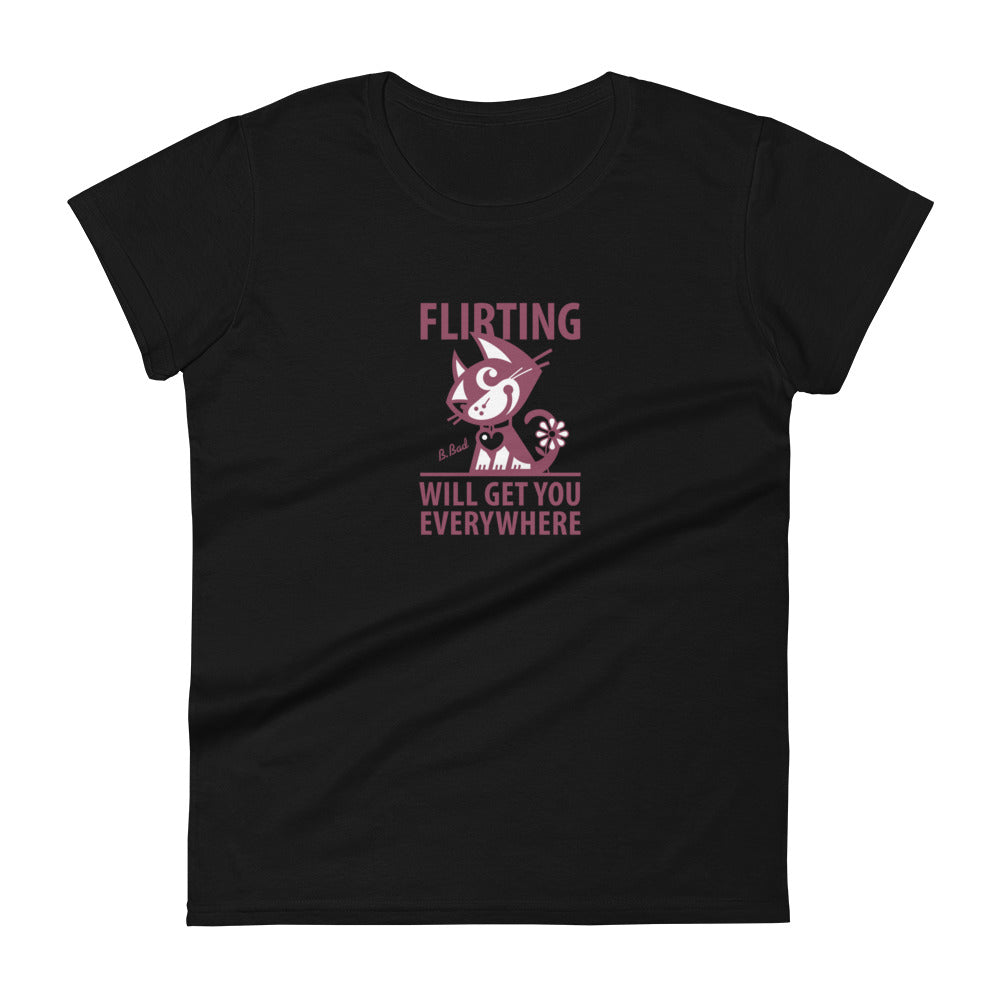 Betty Bad Kitty . Flirting II . Women's Short Sleeve T-Shirt