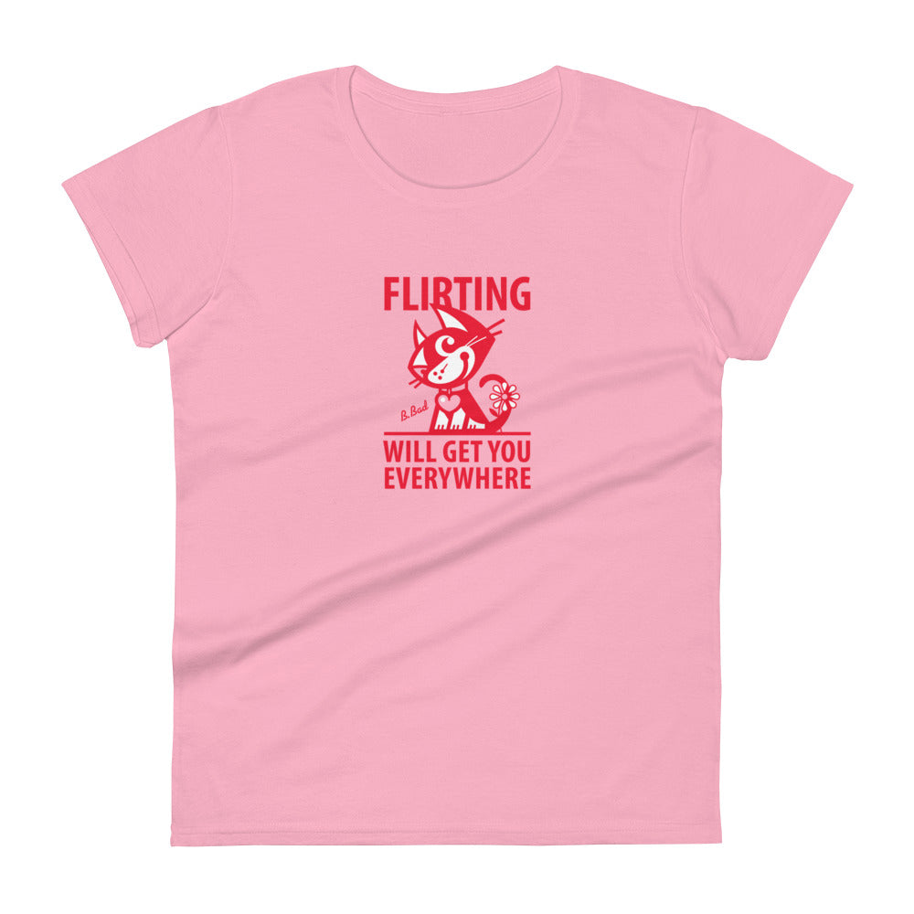 Betty Bad Kitty . Flirting I . Women's Short Sleeve T-Shirt