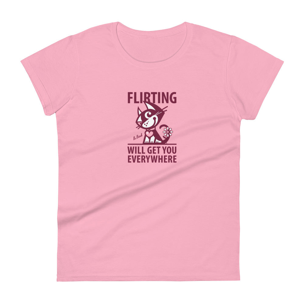 Betty Bad Kitty . Flirting II . Women's Short Sleeve T-Shirt