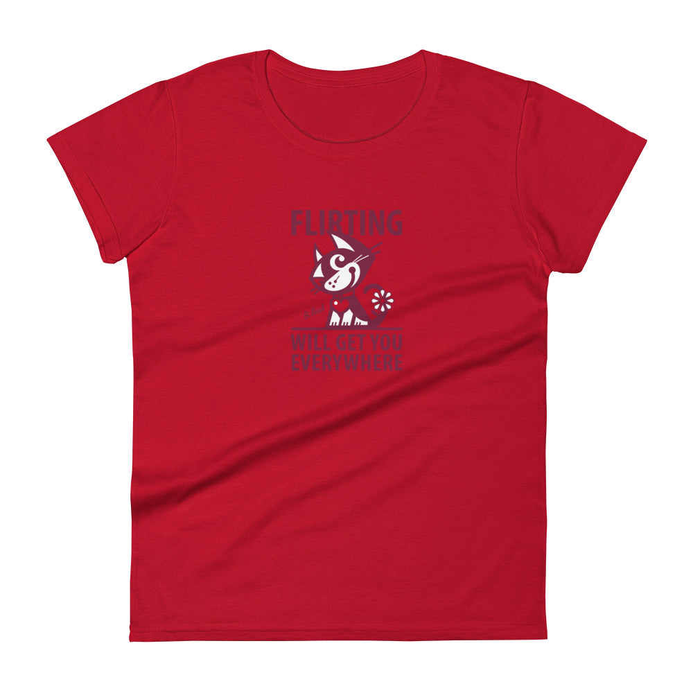 Betty Bad Kitty . Flirting II . Women's Short Sleeve T-Shirt