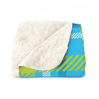 Good Puppy Plaid I Green . Sherpa Fleece Blanket